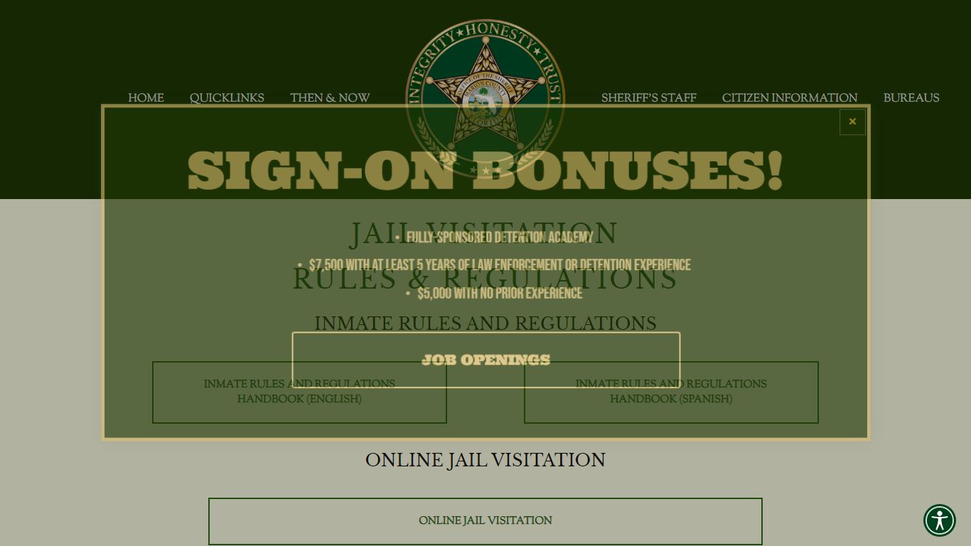 JAIL RULES AND VISITATION — Marion County Sheriff's Office